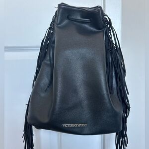 Victoria's Secret Black Backpack with Fringe